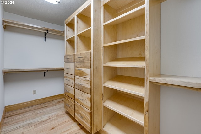 walk in closet featuring light hardwood / wood-style floors