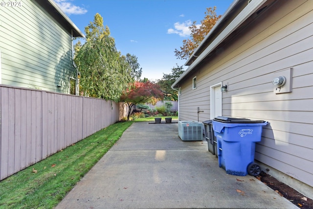 view of patio featuring central AC