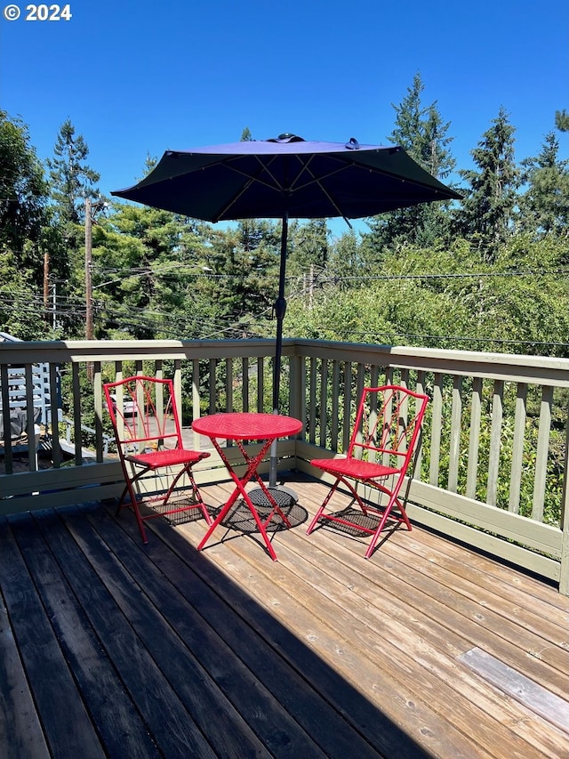 view of wooden deck