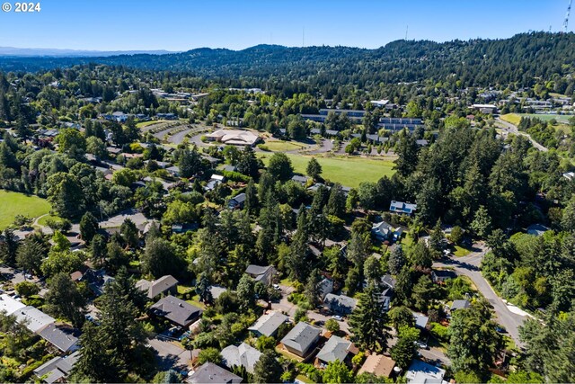 birds eye view of property featuring a mountain view