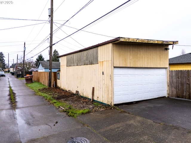 view of garage