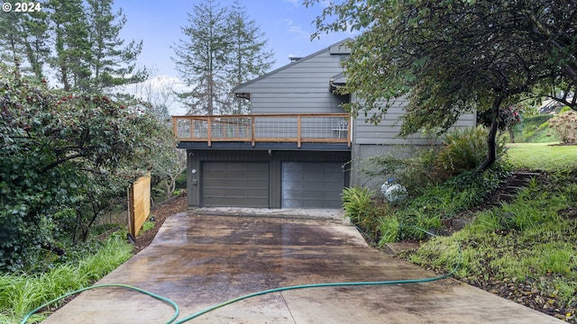 garage featuring driveway