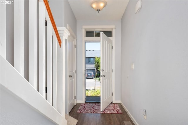 doorway to outside featuring hardwood / wood-style floors