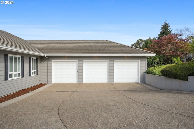 view of garage