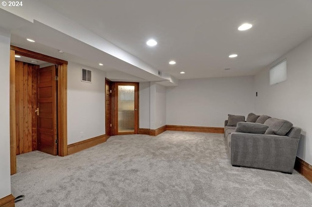 interior space with carpet flooring