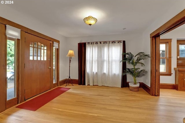 entrance foyer with light hardwood / wood-style flooring