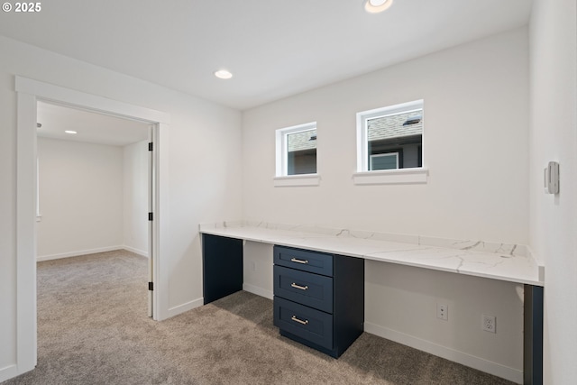11108 NE 91st Ave, Vancouver, WA 98662 - unfurnished office featuring baseboards, recessed lighting, built in study area, and light colored carpet