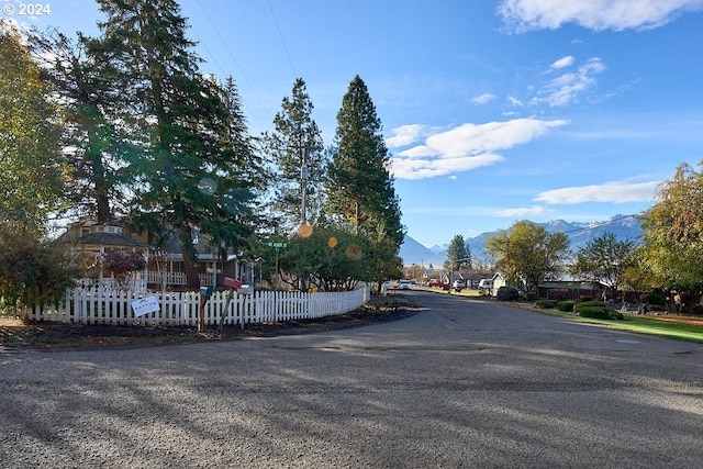 view of street featuring a mountain view