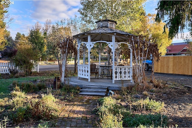 deck with a gazebo