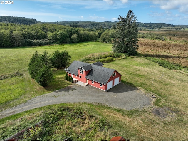 bird's eye view with a rural view