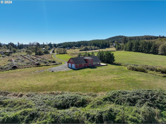 drone / aerial view with a rural view