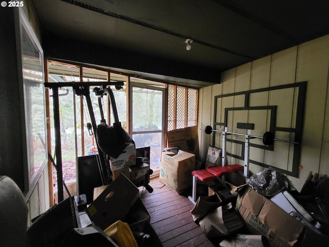 interior space with wood-type flooring