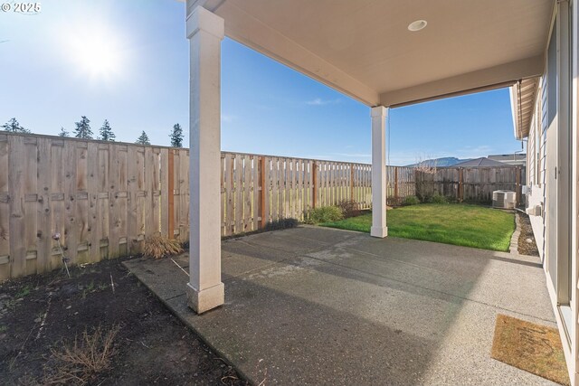 view of patio / terrace featuring central AC unit