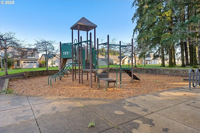 community playground with a residential view