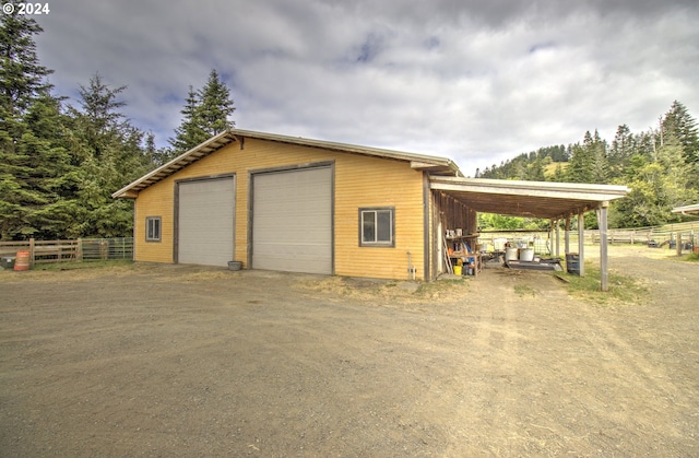 view of garage