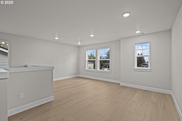 empty room featuring light hardwood / wood-style flooring