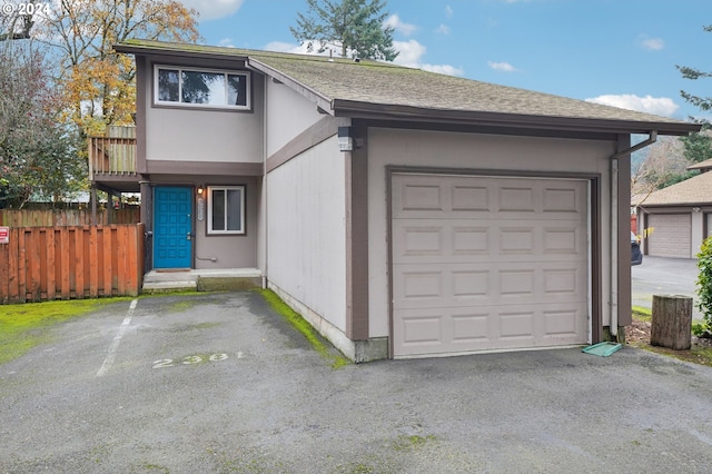 view of front of home featuring a garage