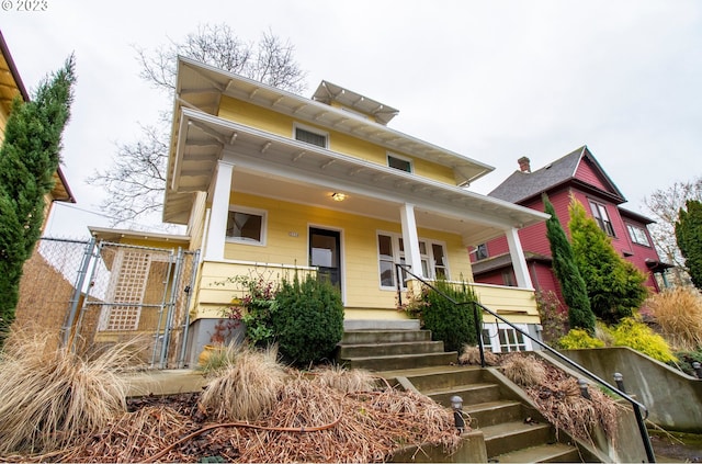 view of front of home with a porch