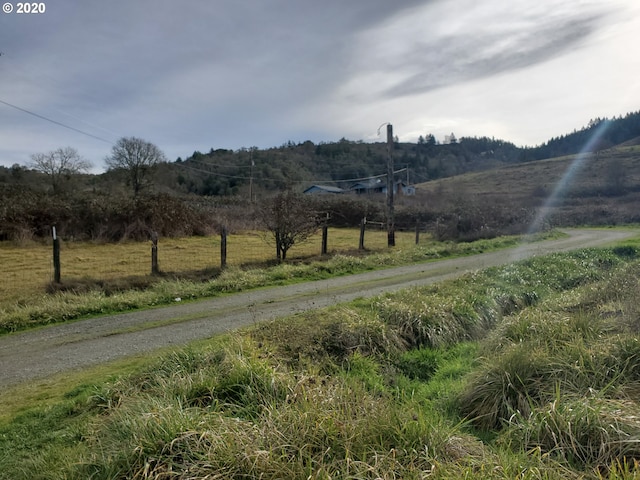 view of street with a rural view