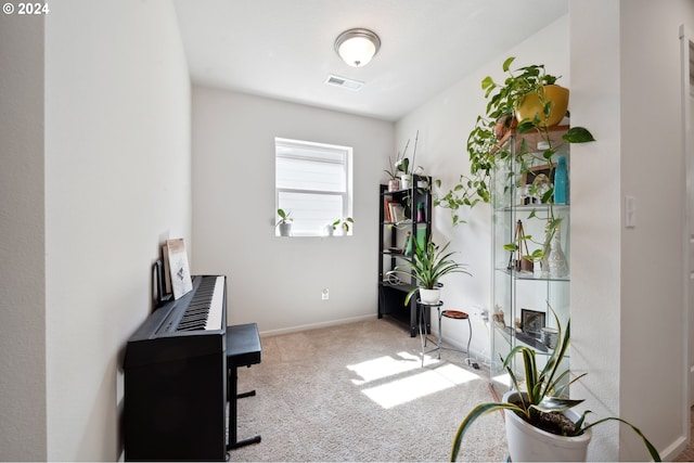 interior space featuring carpet flooring