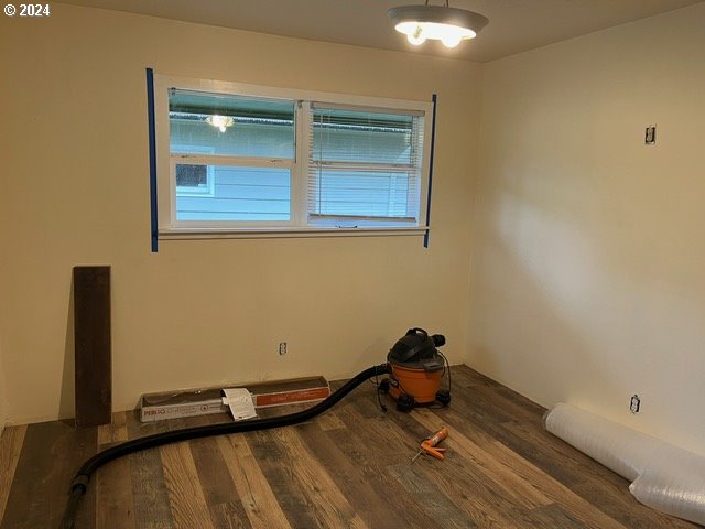 spare room featuring dark wood-type flooring