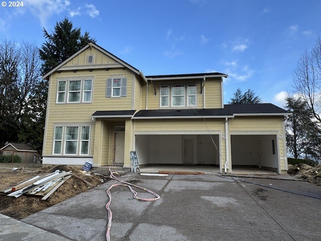 view of front of home featuring a garage