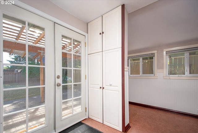 doorway featuring french doors