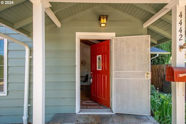 view of doorway to property