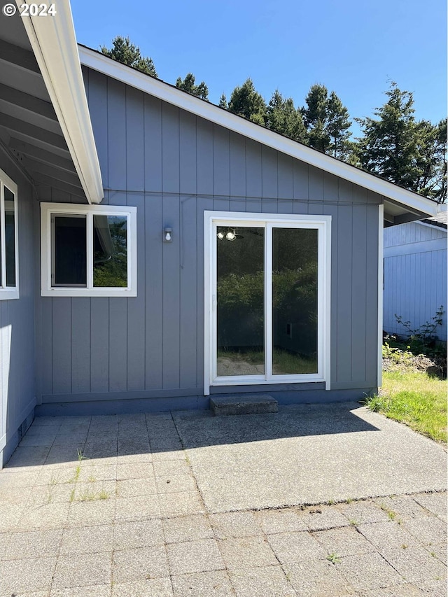 view of home's exterior with a patio
