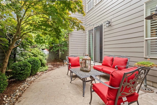 view of patio / terrace featuring an outdoor hangout area