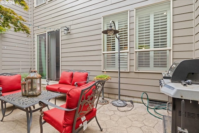 view of patio featuring grilling area