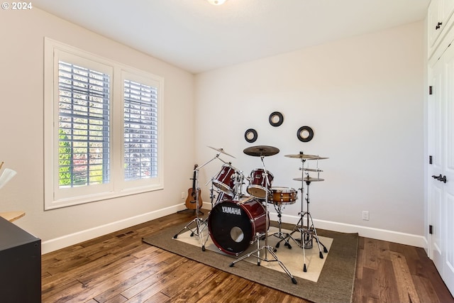 miscellaneous room featuring wood-type flooring