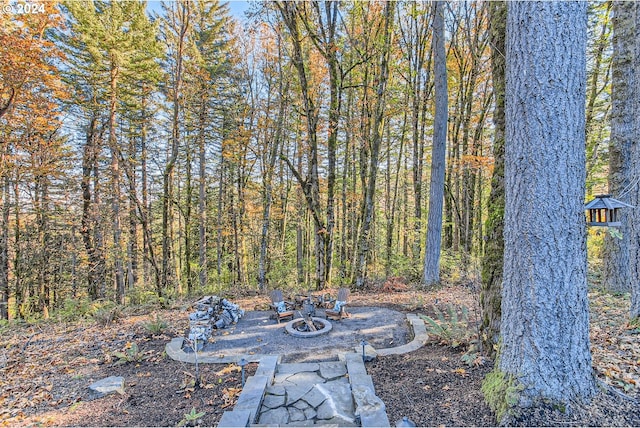 exterior space featuring a fire pit