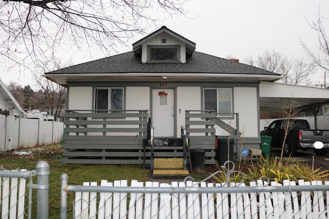 view of bungalow-style home