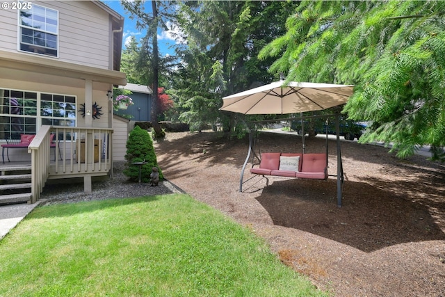 87973 Sherwood St, Veneta, OR 97487 - view of green lawn featuring a deck
