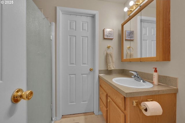 87973 Sherwood St, Veneta, OR 97487 - bathroom with vanity and a shower with shower door