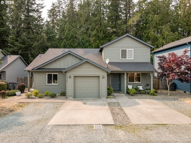 view of property featuring a garage