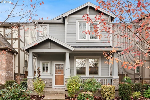 craftsman house with covered porch