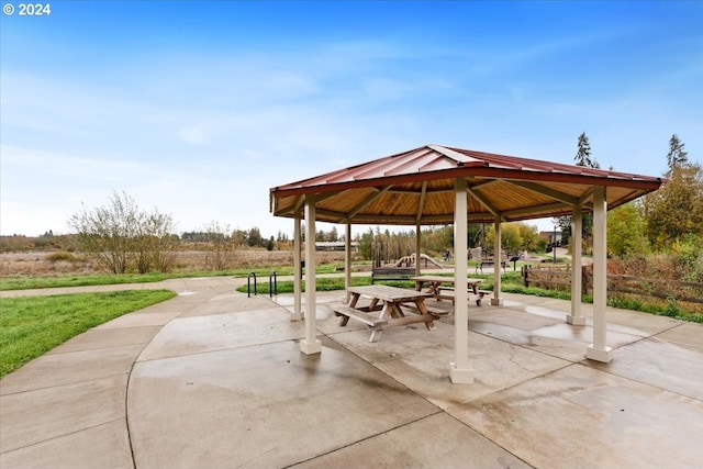 view of patio with a gazebo