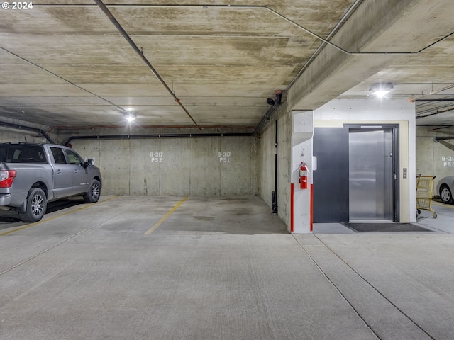 view of garage