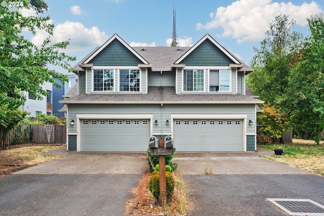 craftsman inspired home featuring a garage