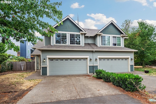 craftsman inspired home featuring a garage