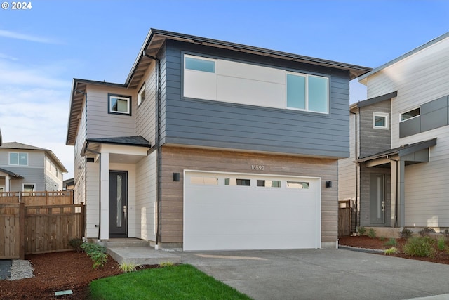 contemporary house with a garage