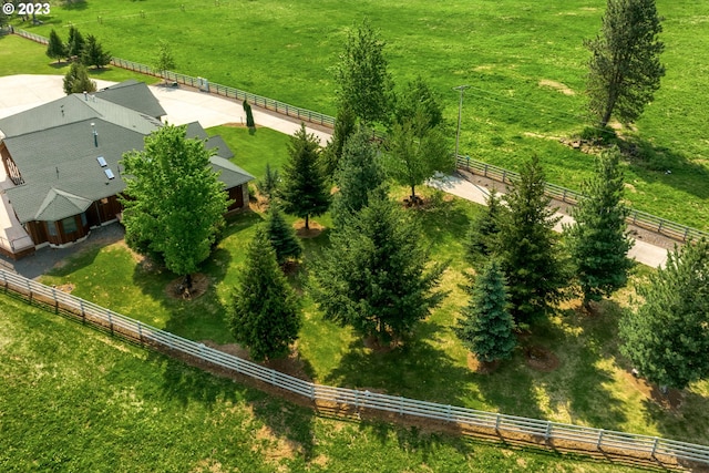 aerial view with a rural view