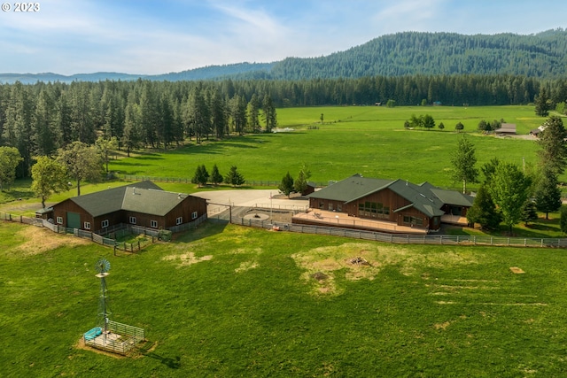 aerial view with a rural view