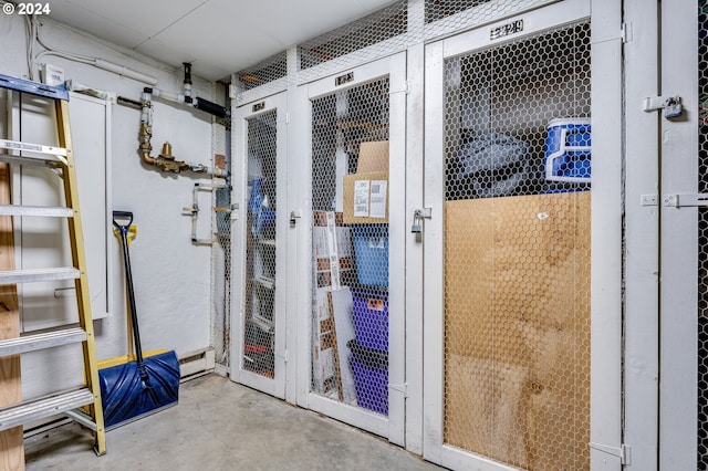 interior space featuring a baseboard heating unit