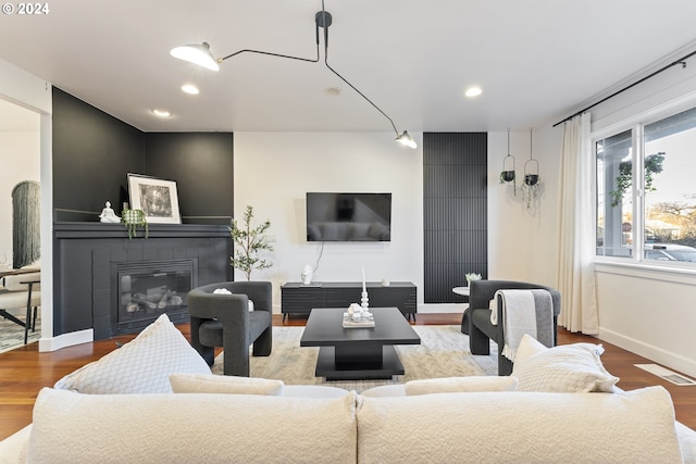 living room featuring hardwood / wood-style flooring