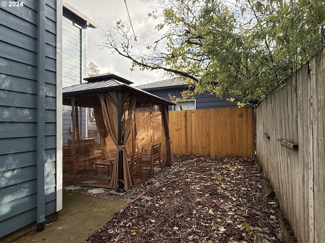 exterior space with a gazebo