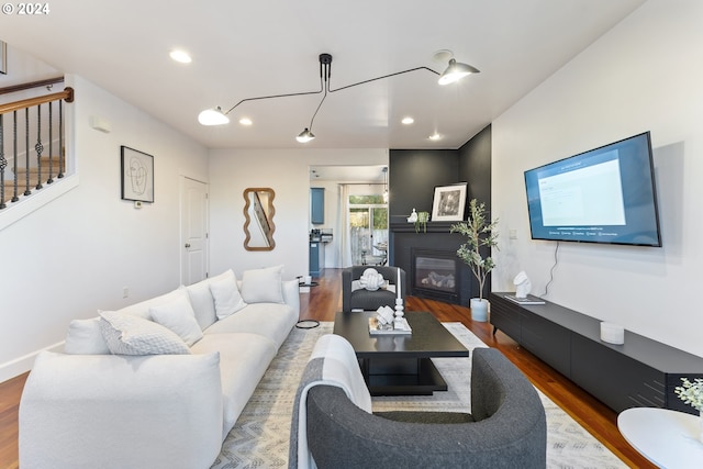 living room featuring hardwood / wood-style flooring