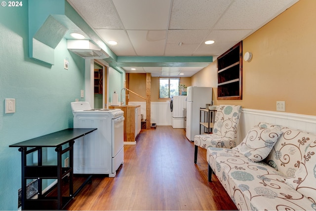 interior space with hardwood / wood-style floors